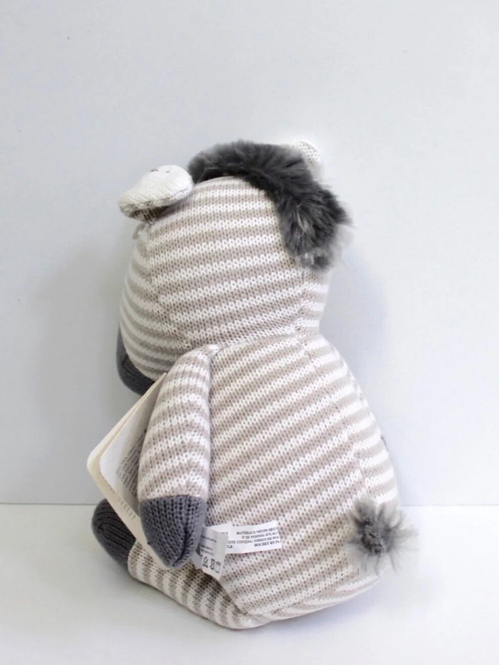 Living Textiles Australia Zac Zebra Whimsical Knit Plush Toy Lovey Rattle Doll